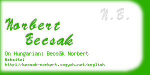 norbert becsak business card